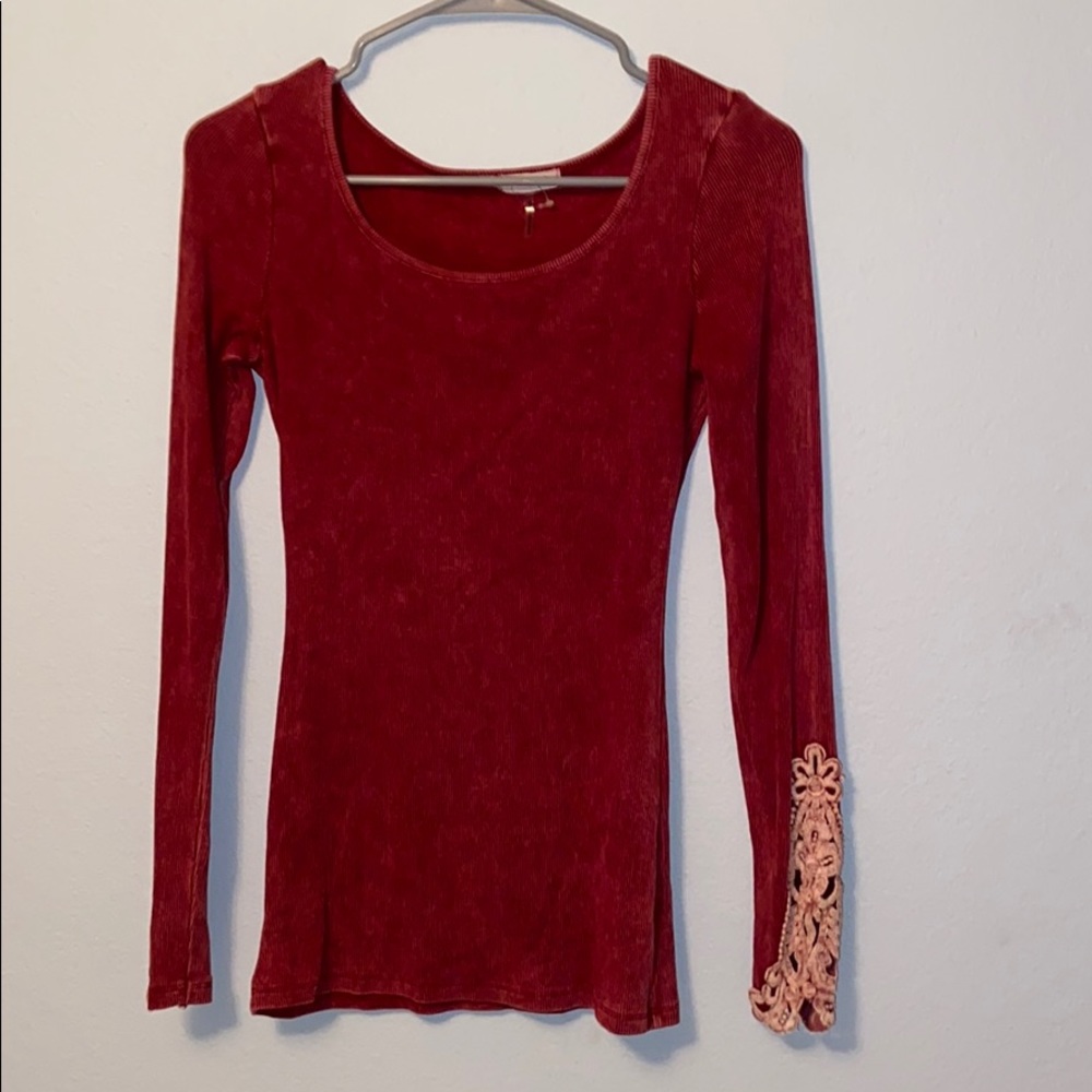 Long sleeve top with detailed sleeves